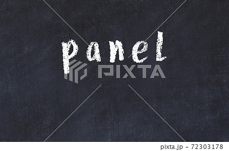Black chalkboard with inscription panel on in 72303178