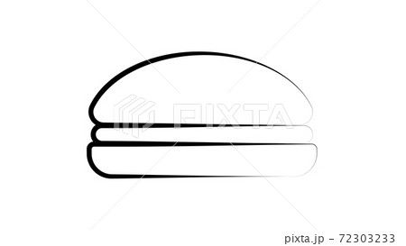outline of a burger on a white background, black outline of a burger on a white background, black 72303233