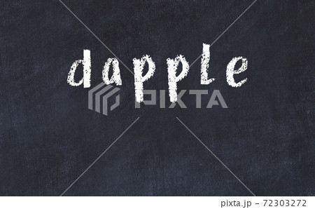 Black chalkboard with inscription dapple on in 72303272