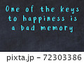 Chalk inscription of smart quote on black desk 72303386