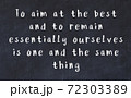 Chalk wise inscription on black chalkboard 72303389