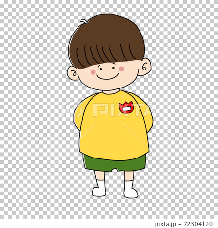 Children (boys) with their hands folded behind 72304120