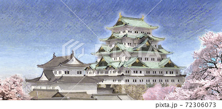 名古屋城のイラスト素材 名古屋城のイラスト素材