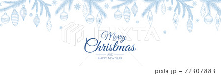 Winter banner. With hand drawn cones,xmas tree. Christmas vector illustration. Winter banner. With hand drawn cones,xmas tree. Christmas vector illustration. 72307883