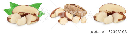 Brasil nuts in nutshell isolated on white background with clipping path and full depth of field. Set or collection Brasil nuts in nutshell isolated on white background with clipping path and full depth of field. Set or collection 72308168