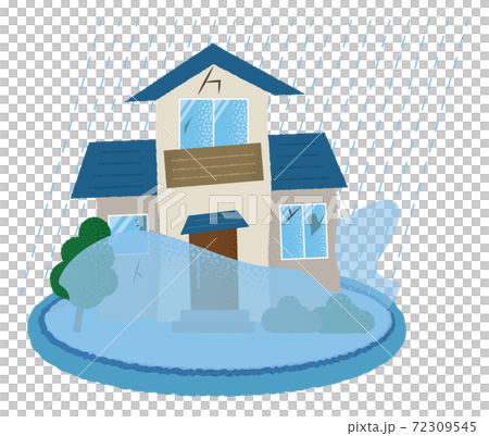 Vector illustration of a flooded house Vector illustration of a flooded house 72309545