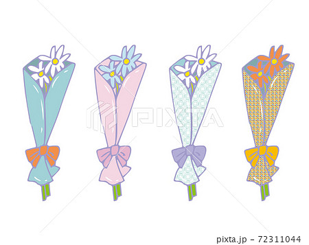 小さな花束 パステル きれい かわいい 4種のイラスト素材