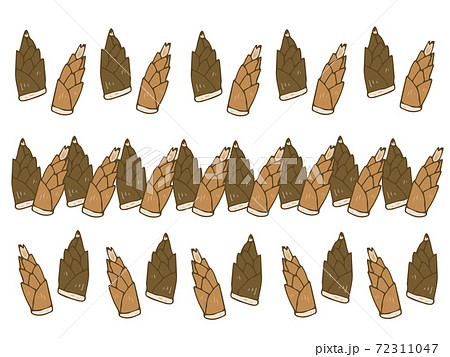 筍 たけのこ ライン デコレーションのイラスト素材