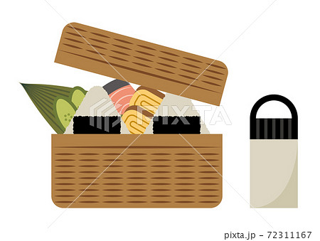 おにぎりランチボックス お弁当 イラストのイラスト素材 おにぎりランチボックス お弁当 イラストのイラスト素材