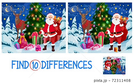 Find ten differences Christmas game for kids Find ten differences Christmas game for kids 72311408