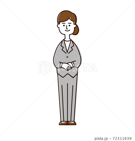 直立のスーツの女性 カジュアル のイラスト素材 72311639 Pixta