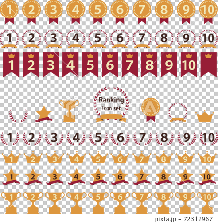 Ranking icon set with numbers from 1 to 10 Ranking icon set with numbers from 1 to 10 72312967