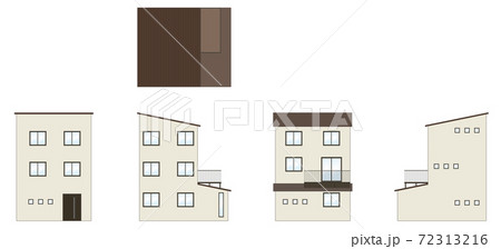 住宅の図面のイラストのイラスト素材