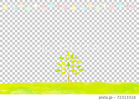 Cute tree landscape illustration - Stock Illustration [72313318] - PIXTA