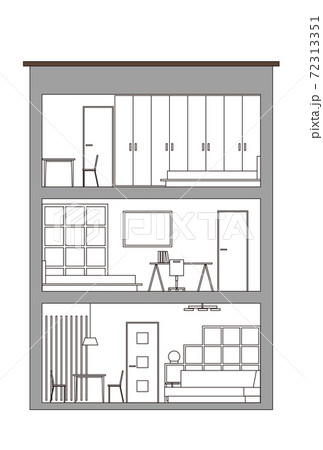 住宅の断面図イラスト 住宅の断面図イラスト 72313351