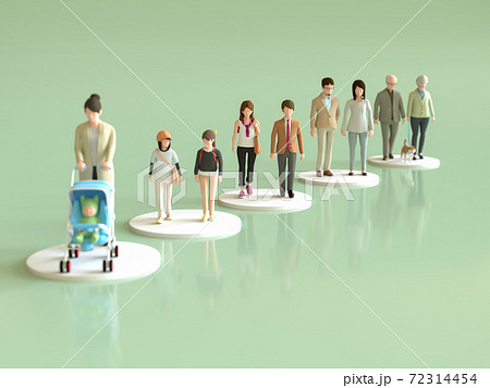 赤ちゃんからお年寄りまでの世代 赤ちゃんからお年寄りまでの世代 72314454