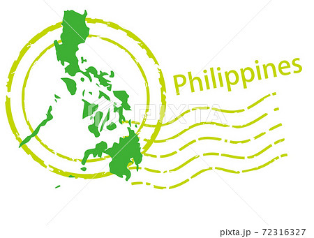 輸入輸出ビジネスイメージの消印 ポストマークのアイコン イラストとフィリピンの地図 ベクターデータのイラスト素材