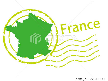 輸入輸出ビジネスイメージの消印 ポストマークのアイコン イラストとフランスの地図 ベクターデータのイラスト素材