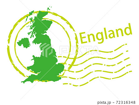 輸入輸出ビジネスイメージの消印 ポストマークのアイコン イラストとイギリスの地図 ベクターデータのイラスト素材