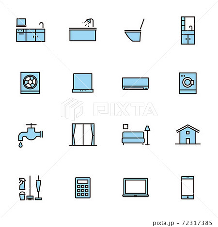 シンプルアイコンセット：ハウスクリーニング 72317385