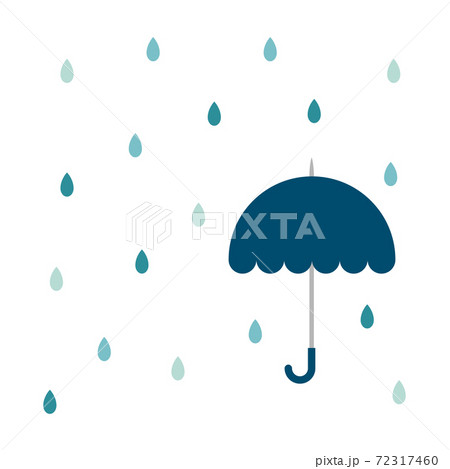 傘と雨 イラストのイラスト素材