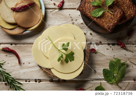 vegan cheese, tofu cold cuts and tofu fillets vegan cheese, tofu cold cuts and tofu fillets 72318736