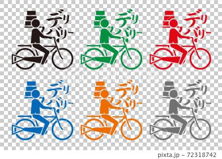デリバリー宅配自転車アイコンイラスト デリバリー宅配自転車アイコンイラスト 72318742