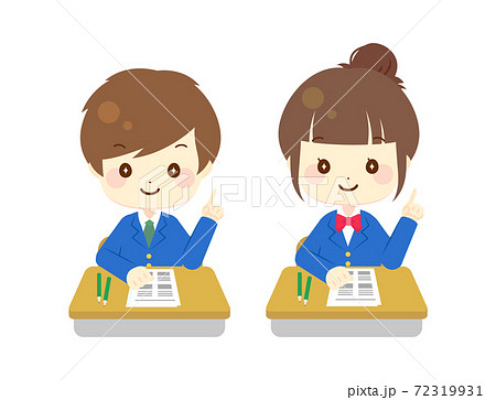 試験勉強する学生のイラスト 試験勉強する学生のイラスト 72319931