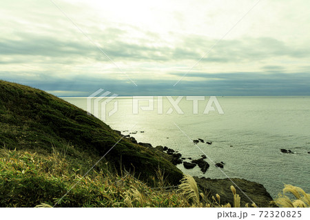 湘南三浦半島の先端神奈川県三浦市城ヶ島の冬（曇） 72320825