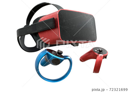 Used virtual reality glasses and controllers with scratches for online gaming Used virtual reality glasses and controllers with scratches for online gaming 72321699