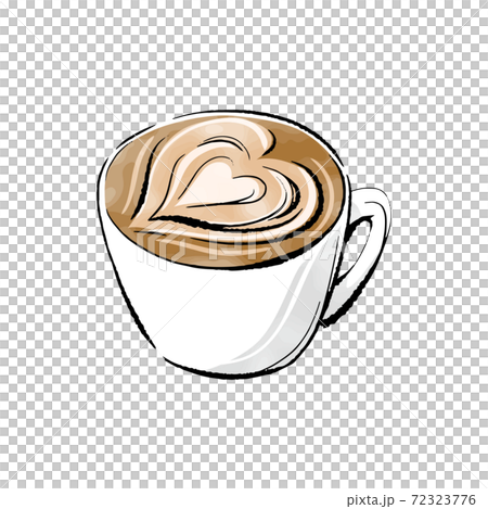 手書きラフスケッチ_カフェラテ 72323776
