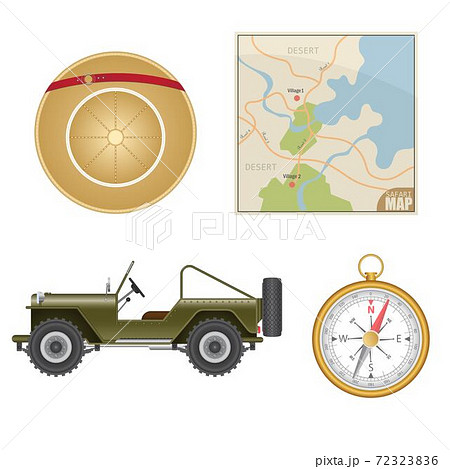 Safari Equipment Set Vector Illustrationのイラスト素材