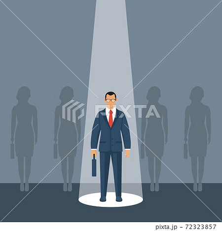 Chosing person for hiring. Vacant concept. Human and recruitment, select people, resource and recruit. Vector illustration in flat design. Chosing person for hiring. Vacant concept. Human and recruitment, select people, resource and recruit. Vector illustration in flat design. 72323857
