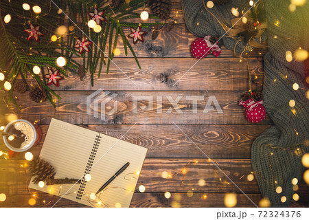 Merry Christmas and Happy New Year. Christmas greeting card. 72324376