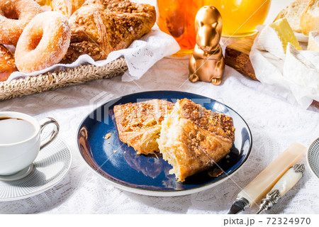 Breakfast with French Pastries, Bread, Cheese and Coffee Breakfast with French Pastries, Bread, Cheese and Coffee 72324970