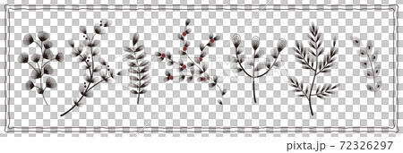 Botanical simple plant drawn in a circle Botanical simple plant drawn in a circle 72326297