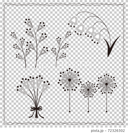 Botanical simple plant drawn in a circle Botanical simple plant drawn in a circle 72326302