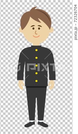一名學生穿著制服的插圖圖像 72326704