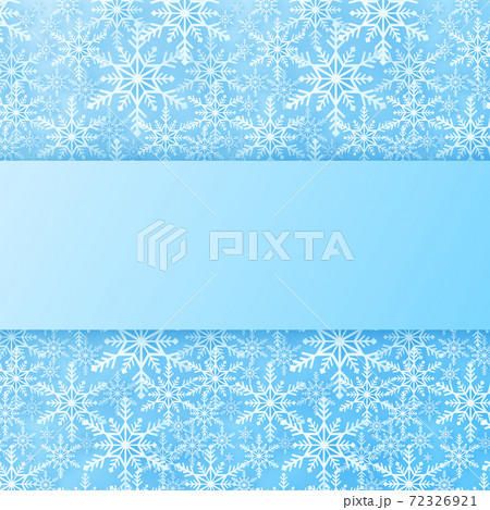 Merry Christmas, snowflakes pattern background with rectangle, snow falling banner, copy space, paper art style 72326921