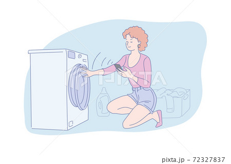 Automatic wash, household appliance concept 72327837