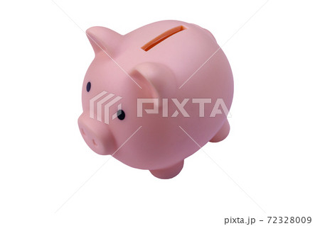 Pink piggy bank isolated on white background 72328009