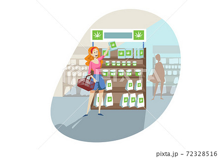 Buying, cbd product, cannabis, marijuana shopping concept 72328516