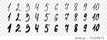 Hand drawn arabic numbers set collection 72328672