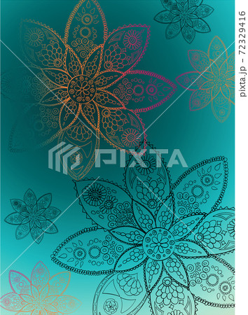 Abstract pattern composed of indian art style flowers 72329416