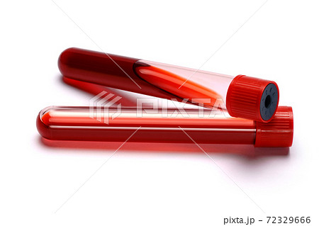 Test tube with red plug isolated on white background Test tube with red plug isolated on white background 72329666