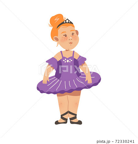 Little Freckled Girl in Tutu Skirt Performing Ballet Dancing Pas Vector Illustration Little Freckled Girl in Tutu Skirt Performing Ballet Dancing Pas Vector Illustration 72330241