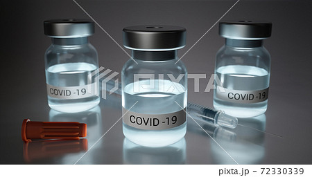 Realistic 3D render illustration of covid-19 vaccine 72330339