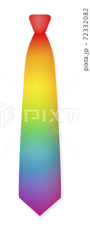 Rainbow colored tie. Gradient color spectrum cravat. Isolated vector illustration on white background. Rainbow colored tie. Gradient color spectrum cravat. Isolated vector illustration on white background. 72332082
