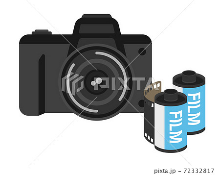 カメラと写真フィルムのイラストのイラスト素材 カメラと写真フィルムのイラストのイラスト素材