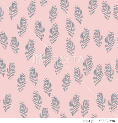 Random little fir branches elements seamless doodle pattern. Pink pastel background. Random little fir branches elements seamless doodle pattern. Pink pastel background. 72332990